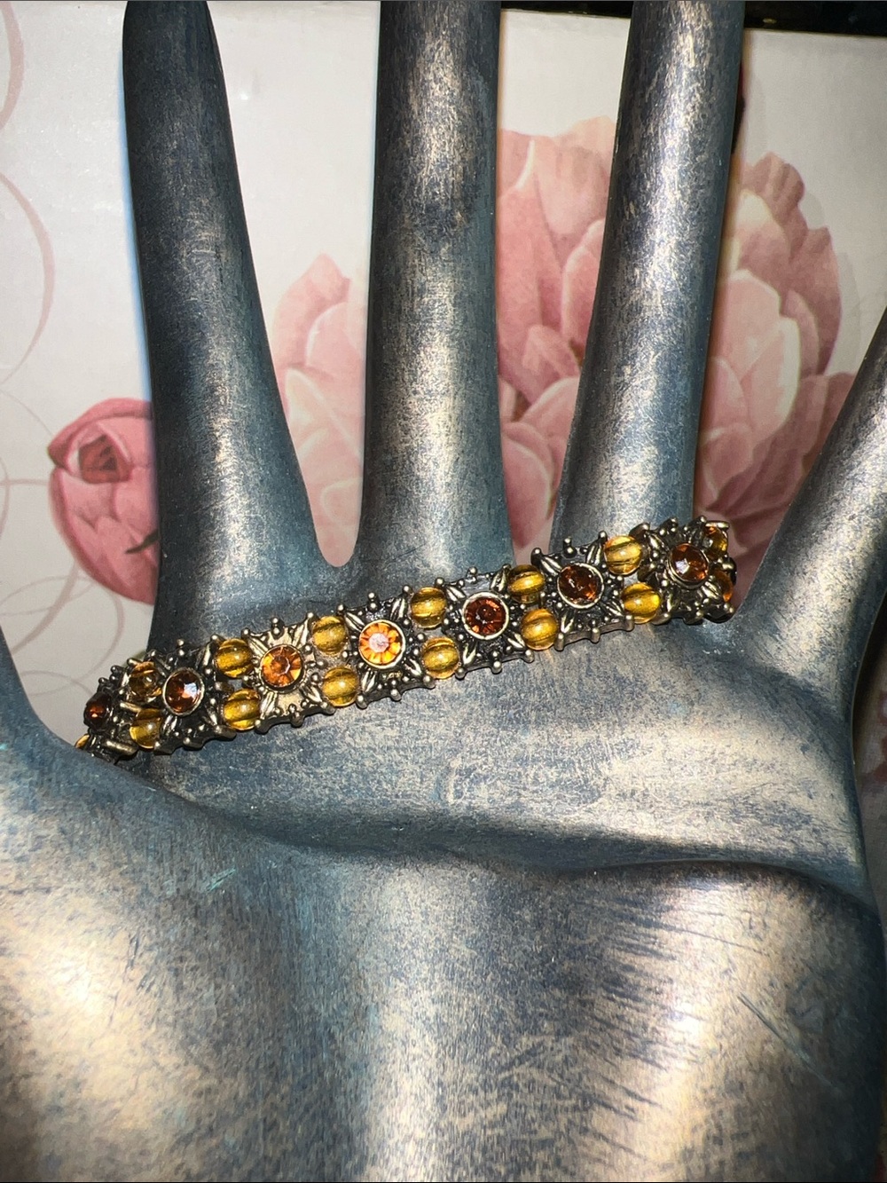 Elegant Amber vintage inspired Crystal Bracelet - Women Jewelry
